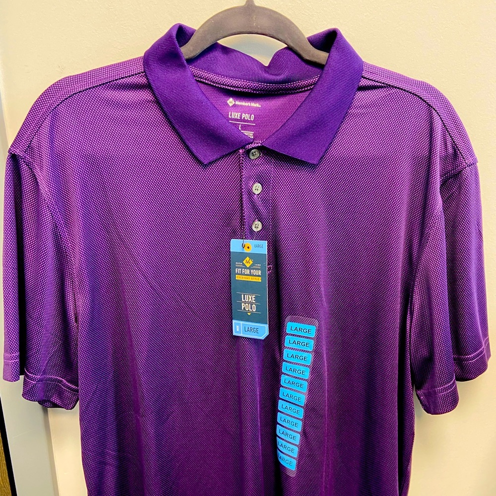 Members Mark Luxe Polo Large Purple